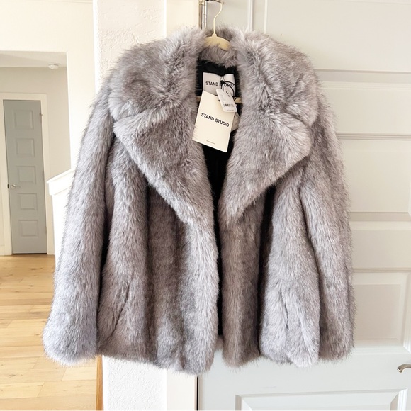 NWT Free People Stand Studio Valentina Faux Fur Jacket - Picture 5 of 7